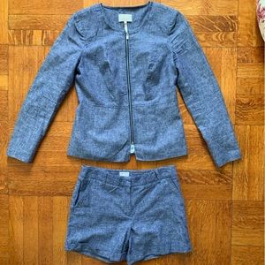 Laundry by Shelli Segal Chambray Zip Suit Set